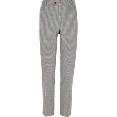 Grey dogstooth suit trousers